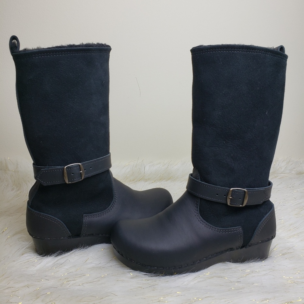 SVEN Black Shearling Clog Boots Size 40(10)